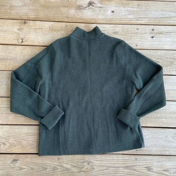 Pendleton Vintage Dark Green Wool & Leather Sweater Jacket XL - Picture 2 of 5